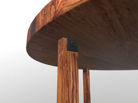 Wooden Round Table 3D 模型
