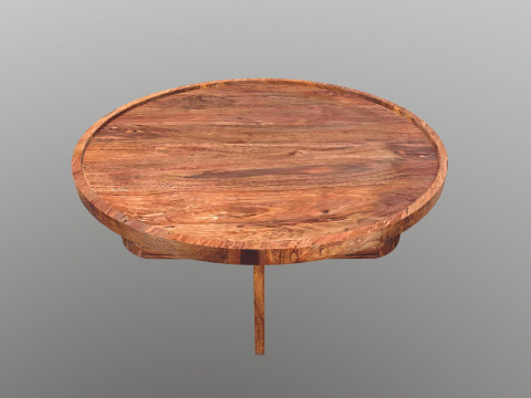 Wooden Round Table 3D 模型