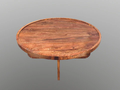 Wooden Round Table 3D Model