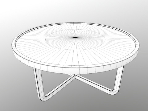 Wooden Round Table 3D 模型