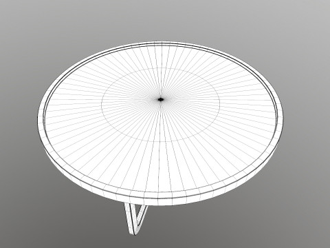 Wooden Round Table 3D 模型