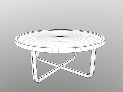 Wooden Round Table 3D 模型