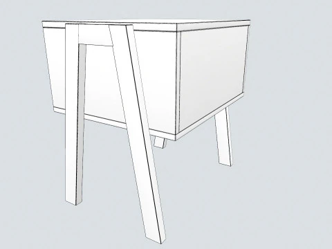 Bed Side Table 3D Model