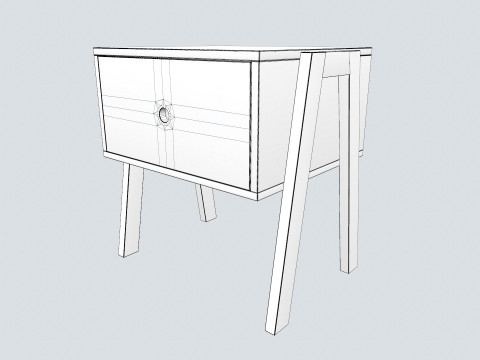 Bed Side Table 3D Model