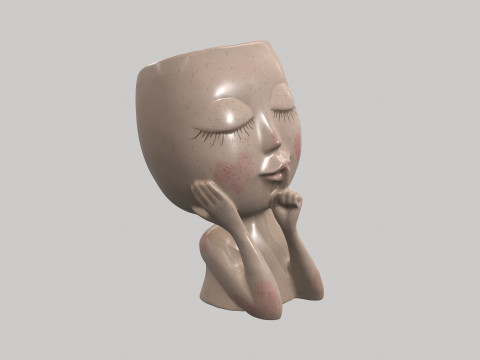 Face Head Planter Model 3D