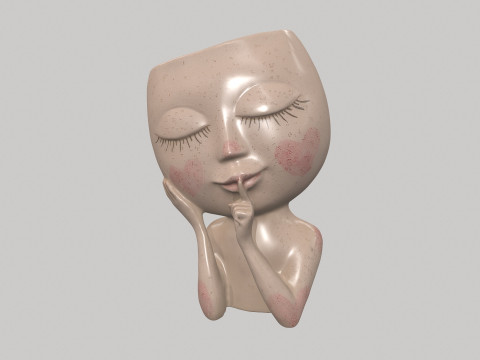 Face Head Planter Model 3D