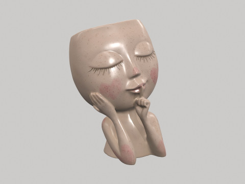 Face Head Planter Model 3D