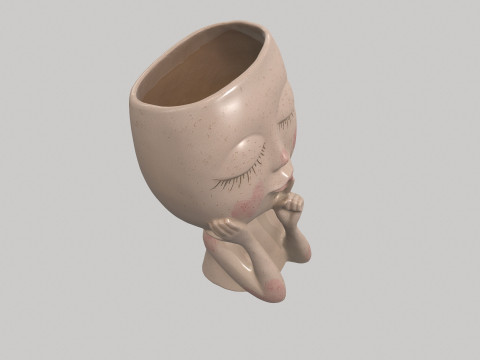 Face Head Planter Model 3D