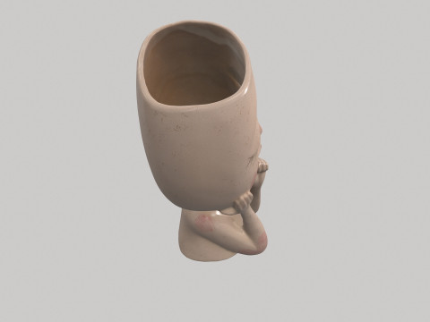 Face Head Planter Model 3D