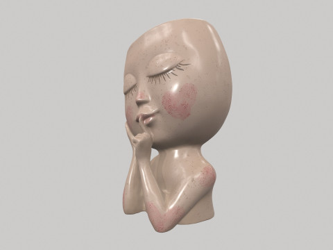 Face Head Planter Model 3D