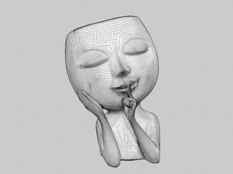 Face Head Planter Model 3D