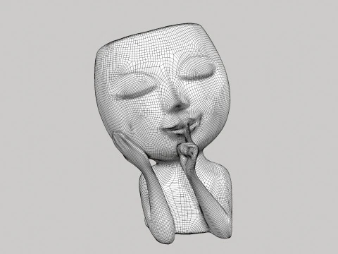 Face Head Planter 3D Model