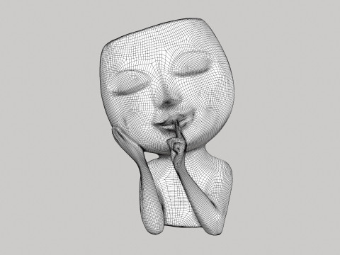 Face Head Planter Model 3D