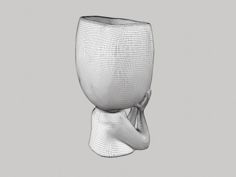 Face Head Planter Model 3D