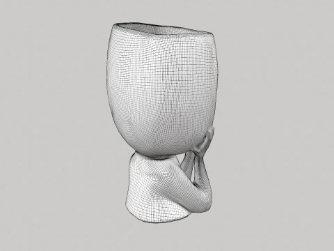 Face Head Planter 3D Model