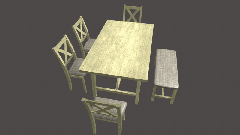 Dining Table 3D Model .c4d .max .obj .3ds .fbx .stl .blend 