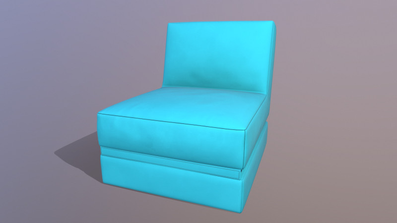 Scuba Twist Bean Bag Petrol Model 3D .c4d .max .obj .3ds .fbx .stl .blend 