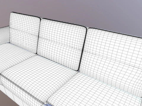 Sofa L Shaped 3D Model