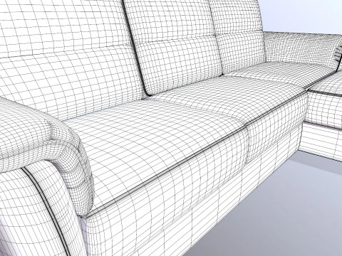 Sofa L Shaped 3D Model