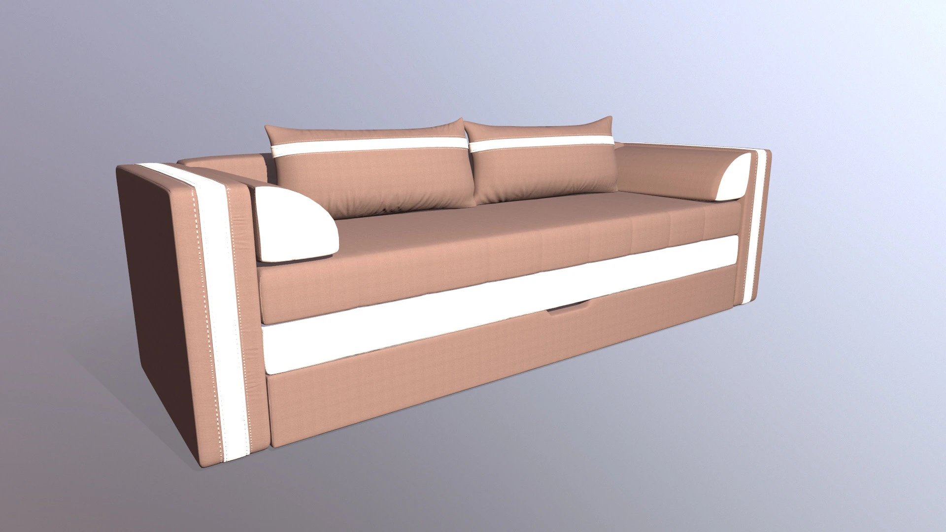 Sofa Three Seater 3D Model .c4d .max .obj .3ds .fbx .stl .blend 