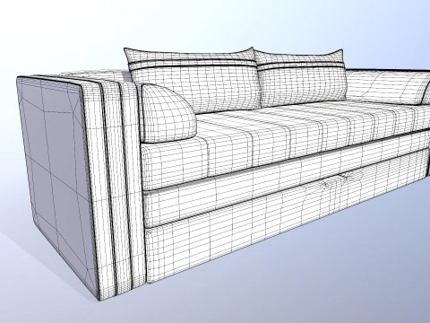 Sofa Three Seater 3D Model