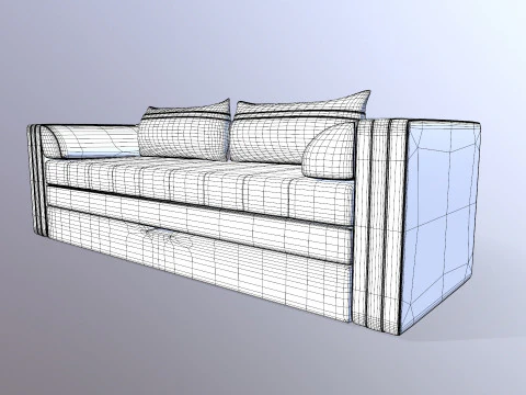 Sofa Three Seater 3D Model