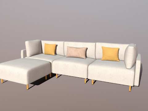 Sofa L shaped 3D Model