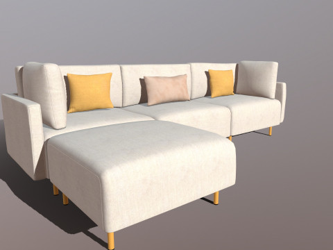 Sofa L shaped 3D Model