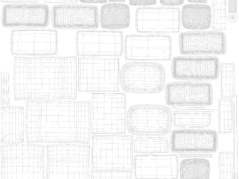 Sofa L shaped 3D Model