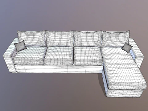 CASASTYLE Alberoy 6 Seater Fabric Sofa 3D Model