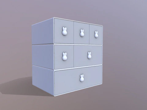 Dresser Drawers 3D Model