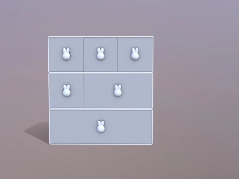 Dresser Drawers 3D Model