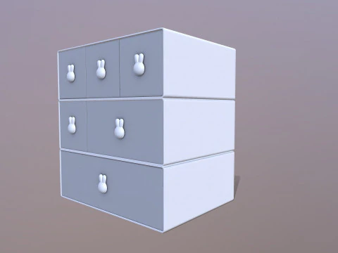 Dresser Drawers 3D Model