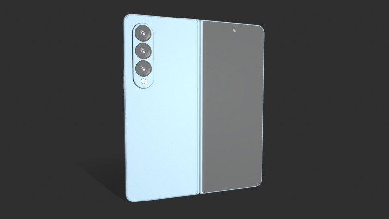Samsung Z Fold4 Green 3D Model .c4d .max .obj .3ds .fbx .stl .blend 