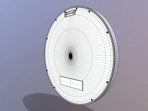 Specchio rotondo montato Modello 3D