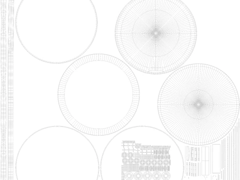 Specchio rotondo montato Modello 3D