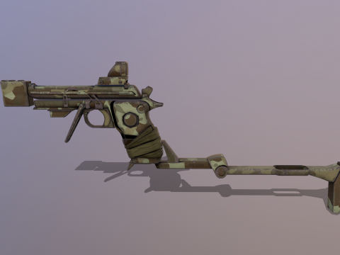 Derme &ccedil;atma tabanca 3D Model