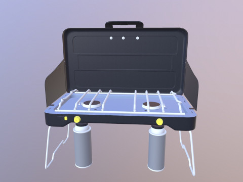 Doppio bruciatore da tavolo a gas Petromax Modello 3D