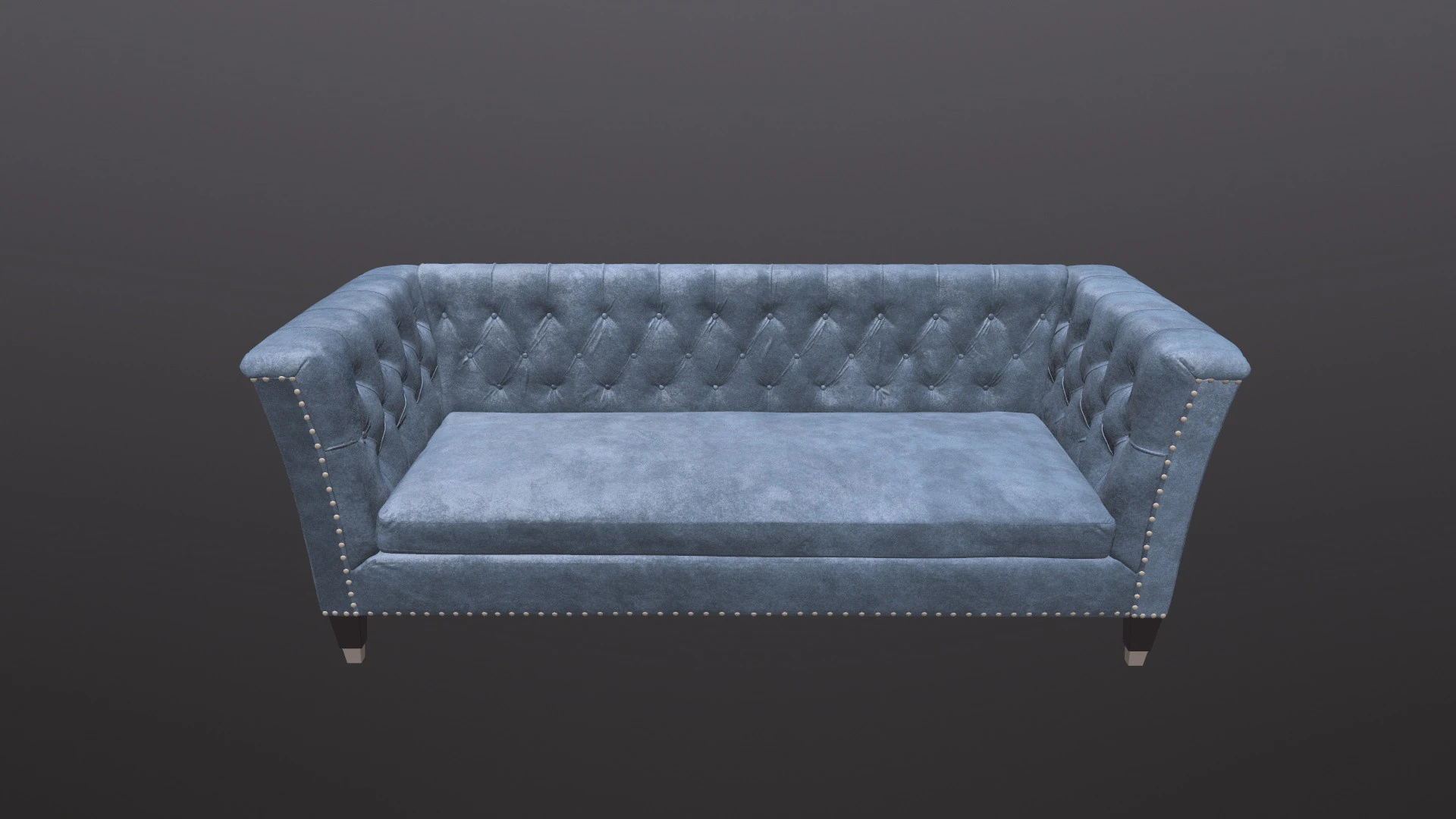 Chesterfield Three Seater Sofa 3D Model .c4d .max .obj .3ds .fbx .stl .blend