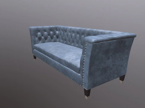 Chesterfield Three Seater Sofa 3D Model