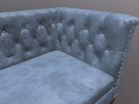 Chesterfield Three Seater Sofa 3D Model