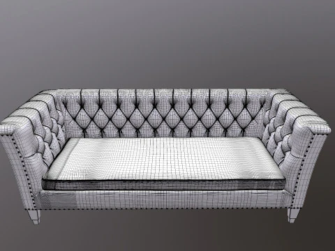 Chesterfield Three Seater Sofa 3D Model