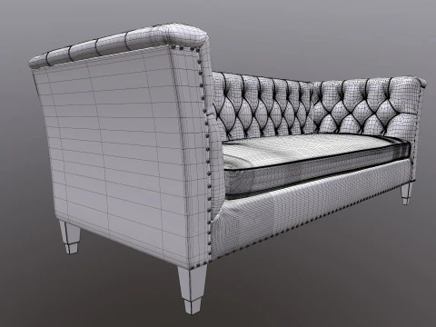 Chesterfield Three Seater Sofa 3D Model