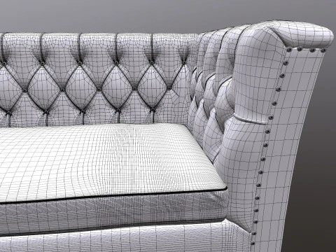 Chesterfield Three Seater Sofa 3D Model