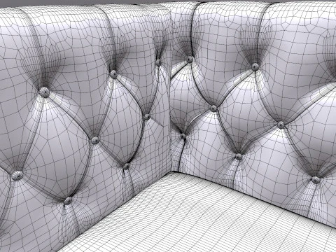 Chesterfield Three Seater Sofa 3D Model