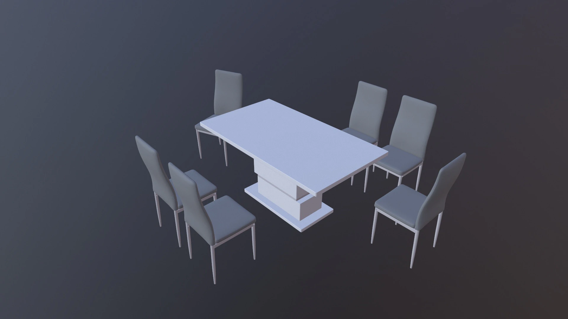 Dining Table 3D Model .c4d .max .obj .3ds .fbx .stl .blend 