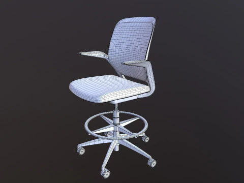 Padded Office Chair 3D Model
