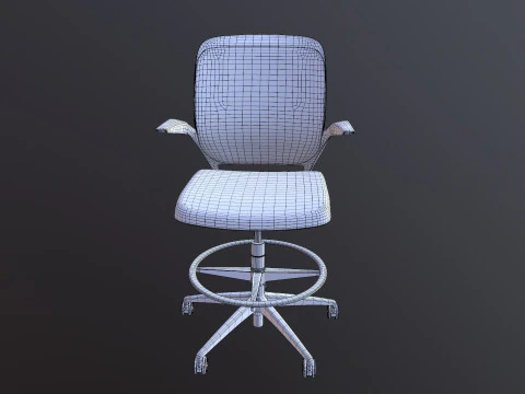 Padded Office Chair 3D Model