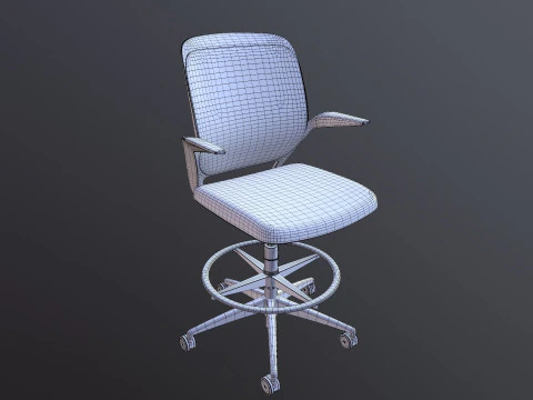 Padded Office Chair 3D Model