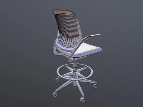 Padded Office Chair 3D Model